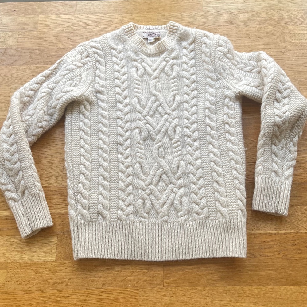 J Crew Wool Cable knit Sweater  - Wallace and Barnes